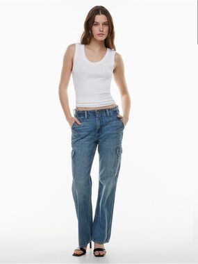 Denim Forum The '90s Edie Lo-Rise Cargo Jean